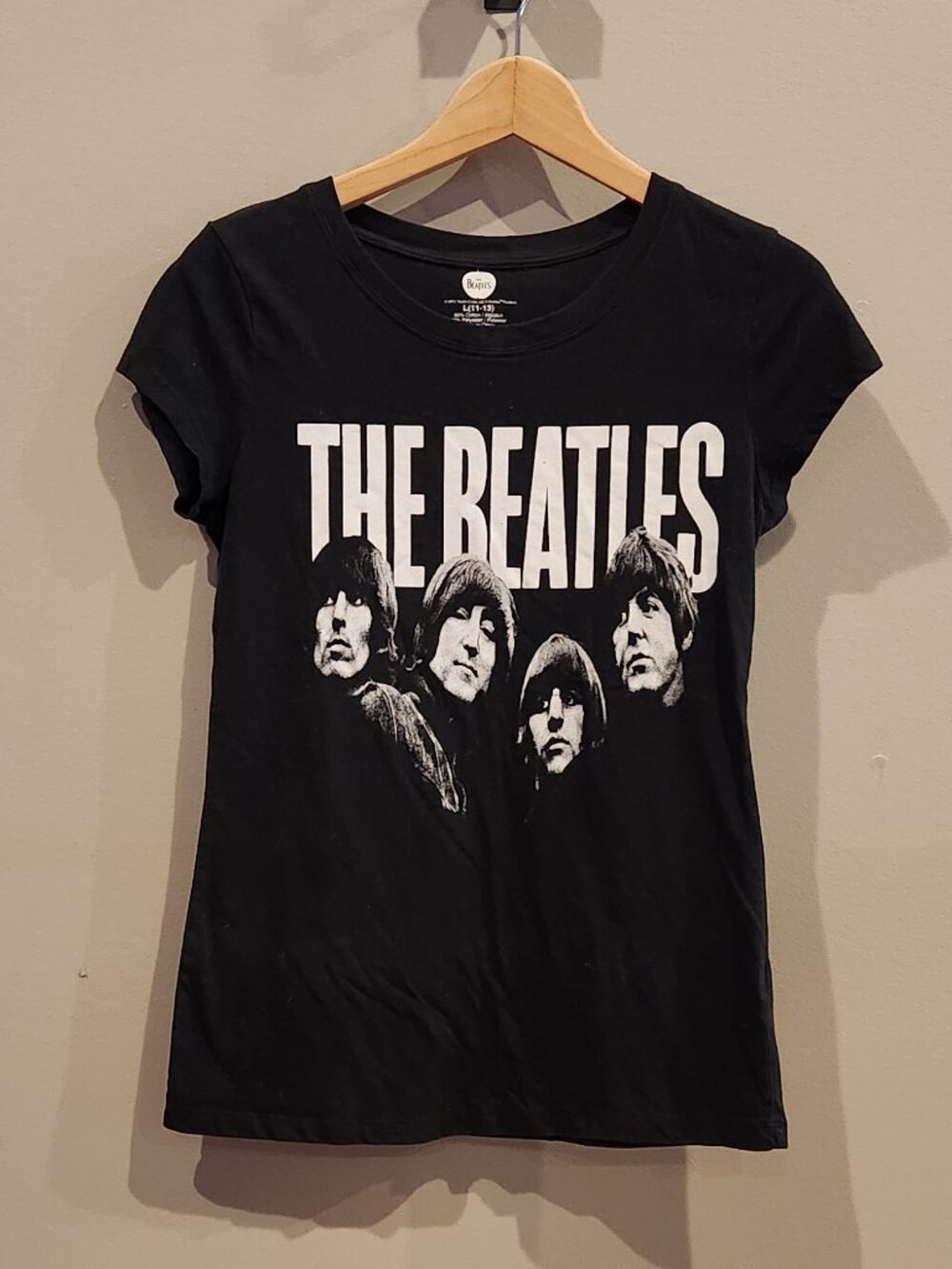 The Beatles Black Graphic Band Tee Shirt Size Large